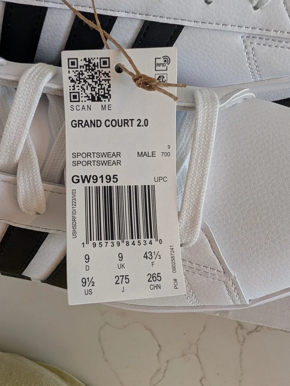 adidas Grand Court 2.0 9.5M 10.5W